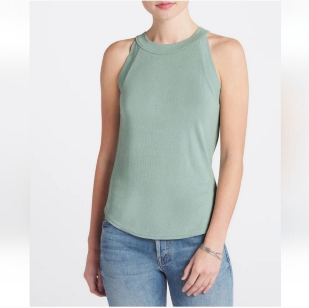 Women's Green Sleeveless  Maresia Ribbed Tank Top By Thread For Thought